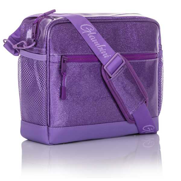Large Crossbody Bag Purple Glitter