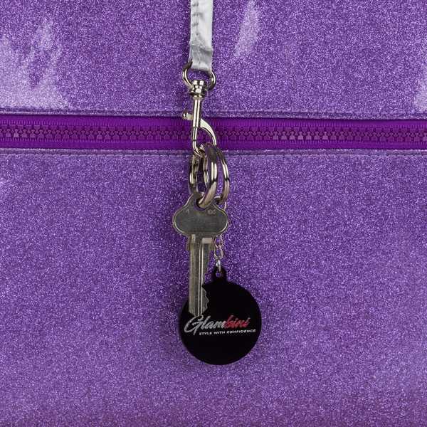 Large Crossbody Bag Purple Glitter