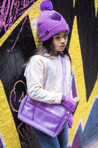 Small Crossbody Bag Purple Glitter