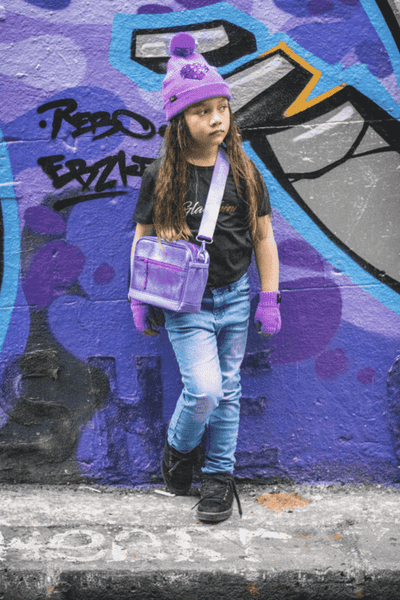Small Crossbody Bag Purple Glitter