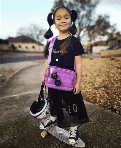 Small Crossbody Bag Purple Glitter