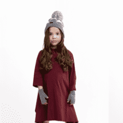 Grey Star Glam-Beanie With Matching Glam-Mittens